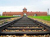 Main railroad track into Auschwitz