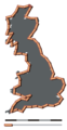 Britain measured using a 50 km linear measurement