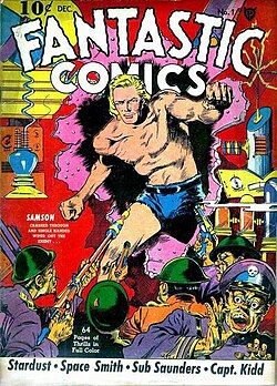 Samson, on the cover of Fantastic Comics #1 (1939)