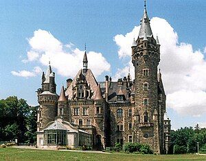 Moszna Castle (near Opole) in Poland.