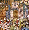 Gun-wielding Ottoman Janissaries in combat against the Knights of Saint John at the Siege of Rhodes in 1522.