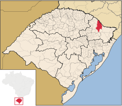 Location in Rio Grande do Sul