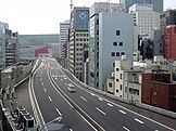 The Tokyo Expressway looking west towards Nishi-Ginza Junction