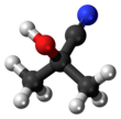 Ball and stick model of acetone cyanohydrin