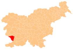 Location of the Municipality of Sežana in Slovenia