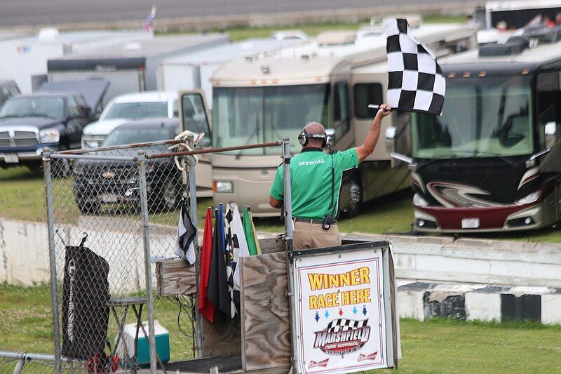 File:MarshfieldMotorSpeedwayFlagstandCheckeredFlag.jpg