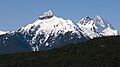 Omega Mountain as seen from the Sea to Sky Highway with Pelops and Niobe to right