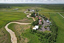 A photograph showing Rauðilækur from above.