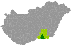 Szeged District within Hungary and Csongrád County.