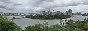 Brisbane River from Kangaroo Point cliffs.