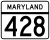 Maryland Route 428 marker