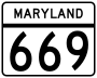 Maryland Route 669 marker