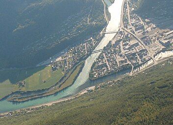 Aerial view of the Otta River.