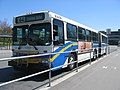 Articulated bus at the University of British Columbia bus loop.