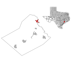 Location of East Bernard, Texas