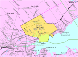 U.S. Census map of Aquebogue.