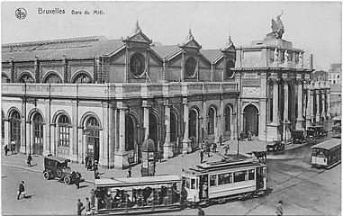 The second Brussels-South railway station (1869), pictured in 1927