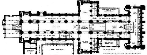 Architectural plan of a cross shaped cathedral