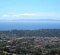 View of downtown Santa Barbara & Channel Islands from Franceschi Park.