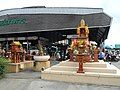 Spirit houses protect a business, Thailand