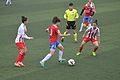 2014–15 Women's First League match Ataşehir Belediyespor (white/red) vs Adana İdmanyurduspor (red/blue)