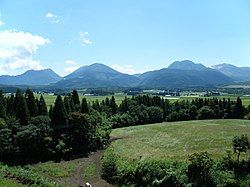 View of the Kokonoe Mountain Range from Asahidai on Iida Plateau