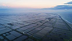 Coastal fish farms in Cigu