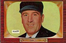 Portrait of Larry Napp on a baseball card