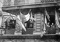 Luxembourgers celebrating the liberation of their country at the end of World War I in 1918.