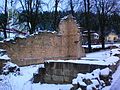 Ruins of church under snow