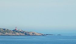 View of Ryvingen Lighthouse in Halse