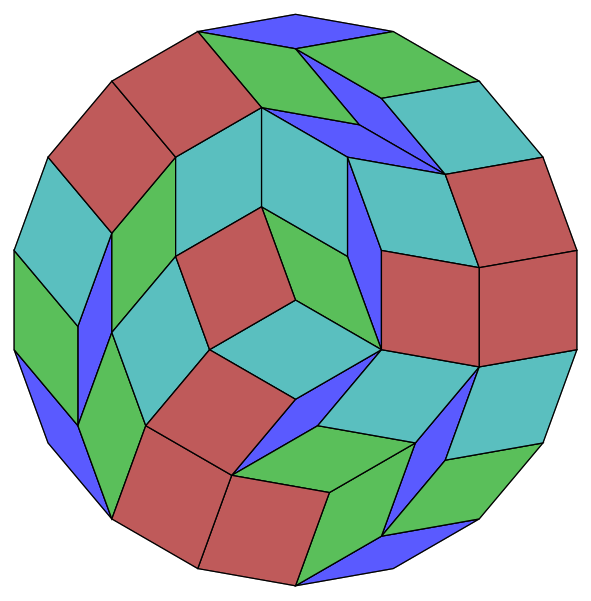 File:18-gon rhombic dissectionx.svg