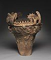 'Flame-style' vessel, Neolithic Jōmon period; c. 2750 BCE; earthenware with carved and applied decoration; height: 61 cm, diameter: 55.8 cm