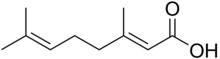 Skeletal formula of geranic acid