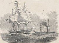 HMS Herald and steamship tender Torch, Expedition to the South Sea, Illustrated London News, 15 May 1852