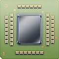 An illustration of Freescale's MPC8640D processor.