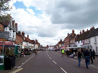 Odiham High Street in the north-east of Hampshire