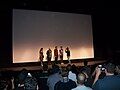 Q&A session after the second screening of Pearl Jam Twenty at the 2011 Toronto International Film Festival with the band's frontman Eddie Vedder (far right)