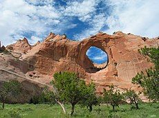 Window Rock (landform) at Window Rock, Arizona