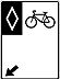 Indicates that the lane is reserved for exclusive use of bicycles. This is designated by a lane marking separating the portion of road used by motor vehicles from the portion of road used by bicycles (Separated by a solid white line)