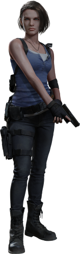 A woman who is wearing a layered tank top, jeans, and combat boots