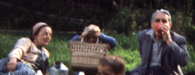 Picnic at Cambridge, England, in 1966. The following people are seated on a lawned area: Jane Ingham (left), and her husband, Albert Ingham (right).