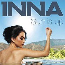 A naked Inna in a jacuzzi, lifting her right arm.