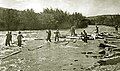 Wyoming Tie & Timber Company Tie hacks on river near Camp Dubois in 1924.