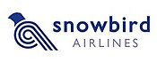 The logo of Snowbird airlines. It features a blue stylized bird and the name of the airline.