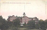 Postcard depicting John Sutton Hall at Indiana Normal School