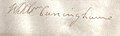 1848 Signature on vellum of William Cuninghame Esq. of Lainshaw, superior of the Barony of Lainshaw.