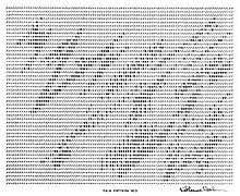 printout of artwork that looks like waves in ASCII art