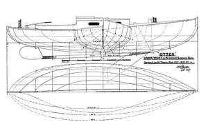 Plans for the Otter, designed in 1898 for a member of the Royal St. Lawrence Yacht Club to sail on the lower Saint Lawrence.[7]