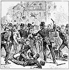 An 1899 depiction of the riot